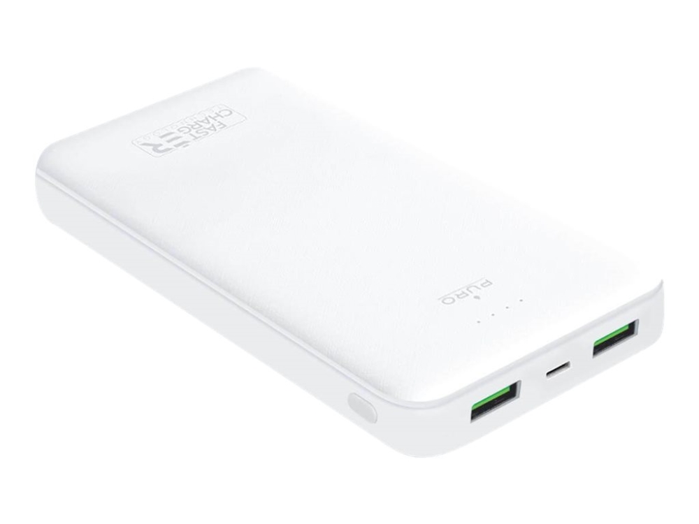 Puro Powerbank 20000 Mah 12 Watt 2 4 A Fast Charge 3 Output Stikforbindelser 2 X Usb 24 Pin Usb C Hvid